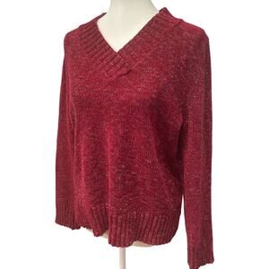 Mercer Street Studio Petite PXL Long Sleeve Acrylic Blend VNeck Pullover Sweater